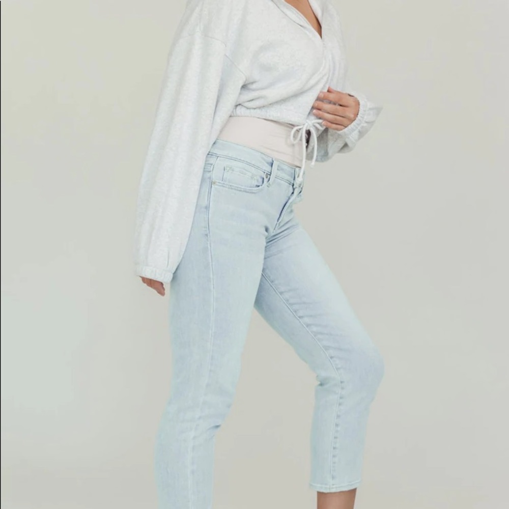 BLANQI Denim Postpartum Support Straight Crop Jeans Size 12